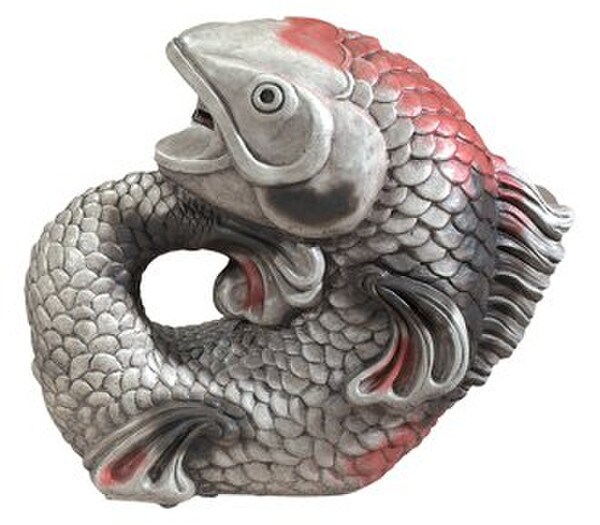 Curling Carp Plumbed Water Feature Sculpture